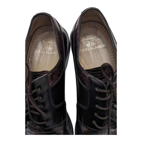 Julio Blanco Genuine Lizard Leather Handmade Oxfords Size 10 Made In Spain - Picture 4 of 8